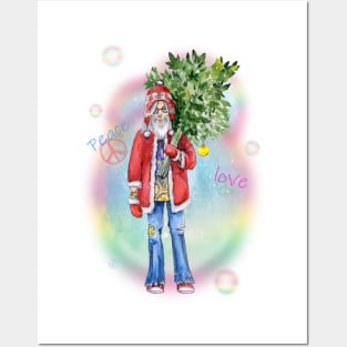 Hippie Christmas Posters and Art